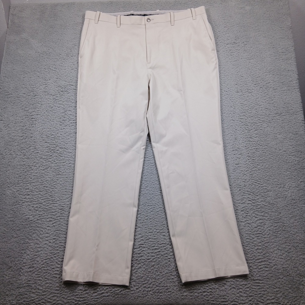 Men's 40x32 Beige Performance Dress Pants 100% Polyester‎